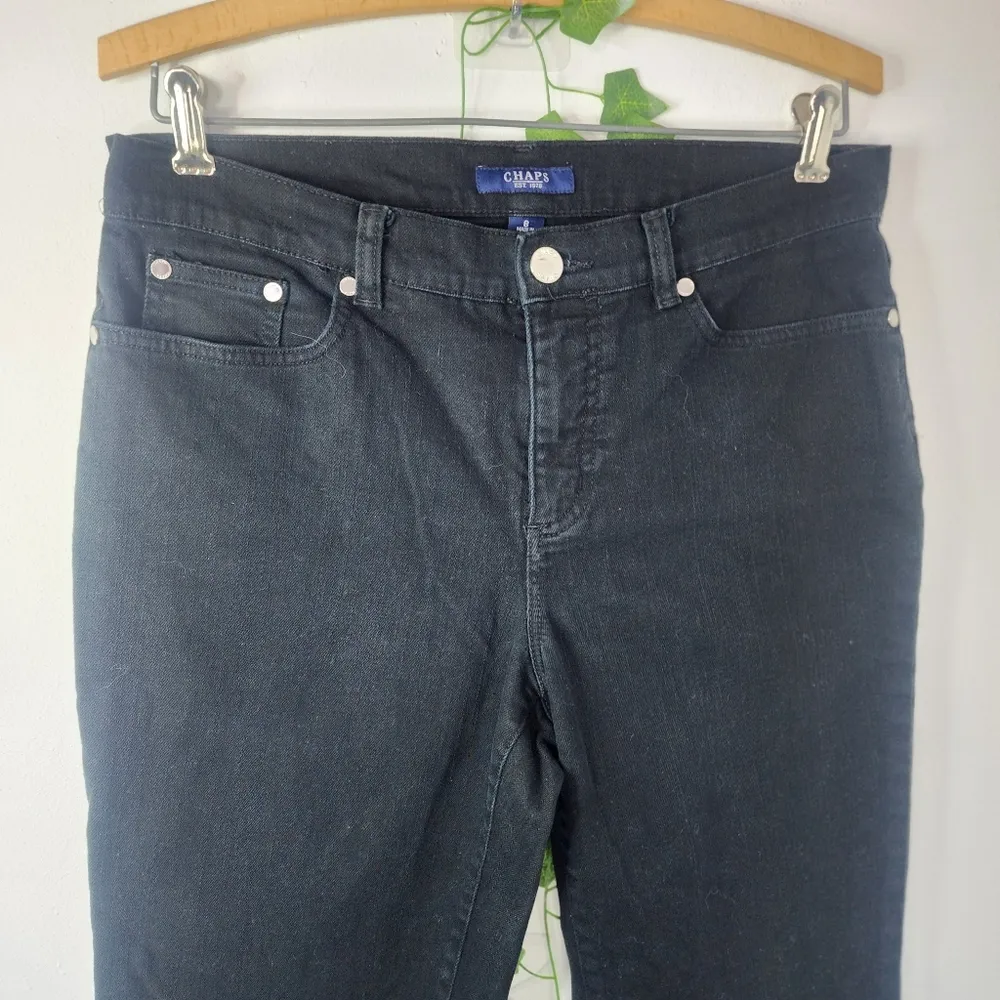 Chaps Crop Pants Black Jean's Size 8 - Image 2
