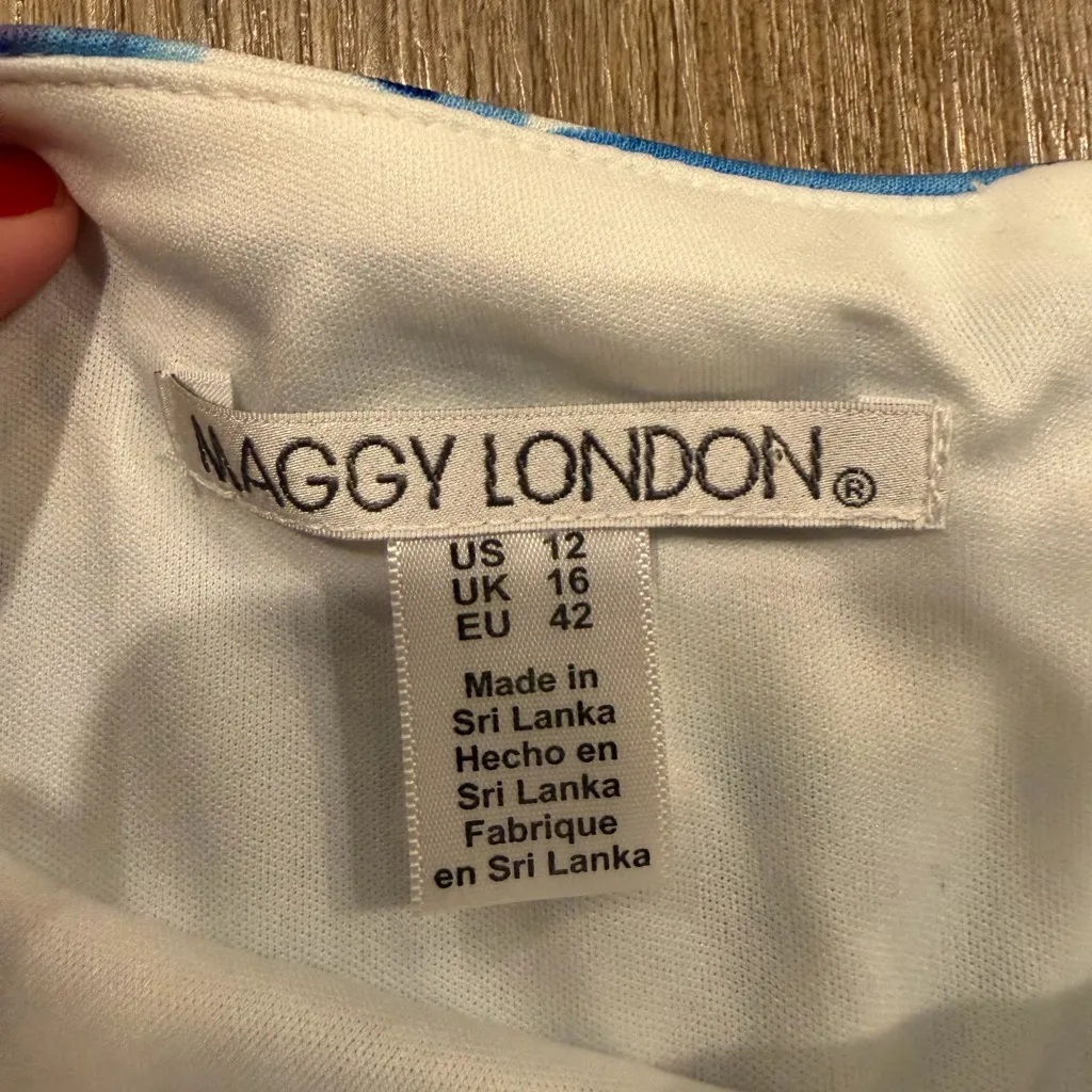 Maggy London 'Rosa Peony' Print Scuba Fit & Flare Dress 12 - Image 4