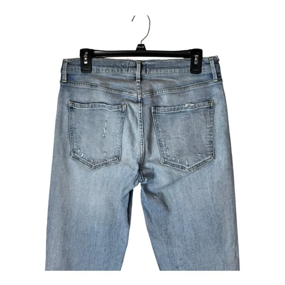 Agolde Jeans Women 29 Blue Light Wash Sophie Cropped Chewed Hem Distressed Retro - Image 6