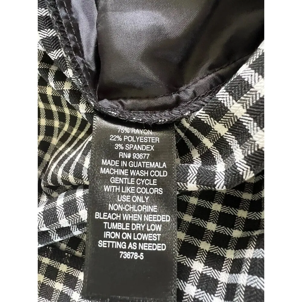 Worthington Slim Ankle High-rise Size 24W Black & White Pants New - Image 14