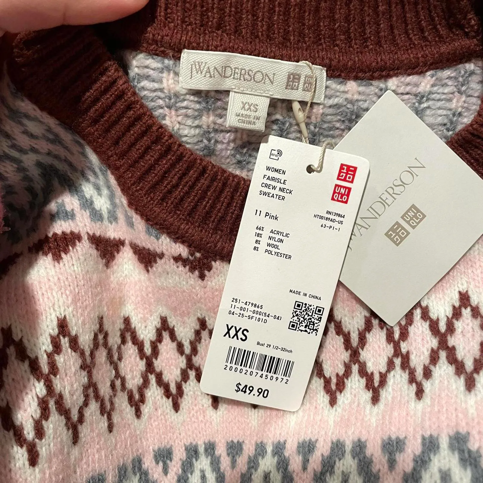 jw anderson uniqlo fair isle sweater size xxs. bnwt Brown - Image 4
