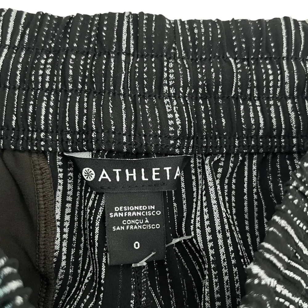 Athleta Arrival Pant Amara Stripe Black Ankle High Rise Joggers Casual Size 0 - Image 9