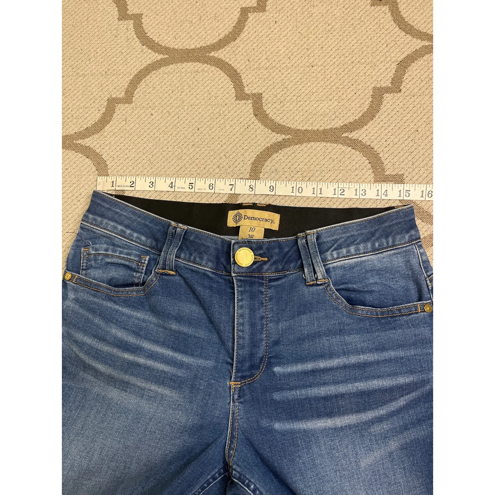 Democracy Denim "Ab"solution Itty Bitty Bootcut Blue Jeans, size 10, MSRP $88 - Image 8