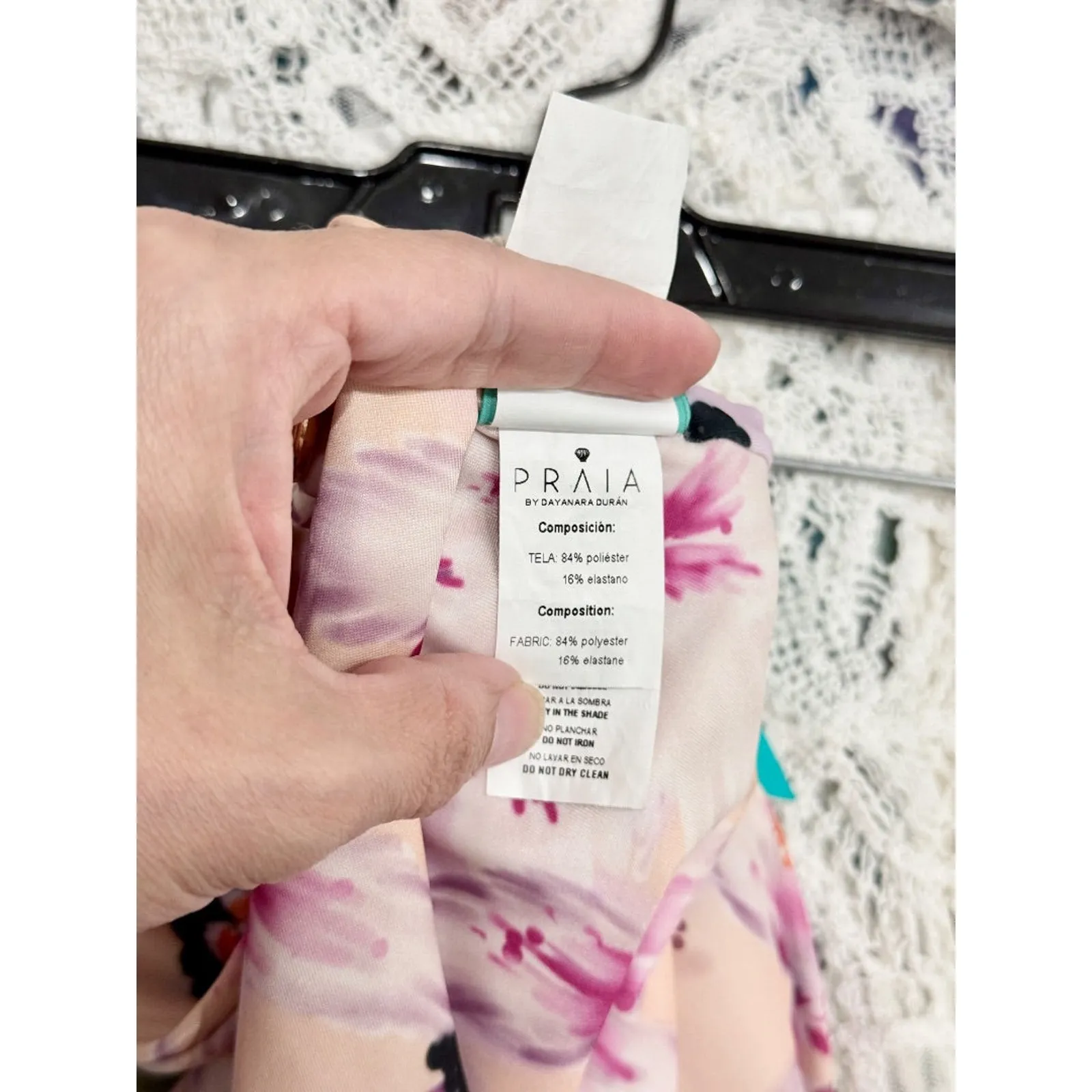 NWT PRAIA by Dayanara Duran Floral Bandeau Bikini Top Bikini Bottom Set Womens M Pink Size M - Image 9