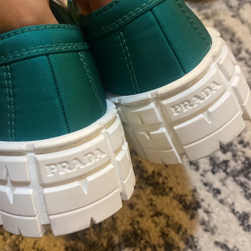 Prada Women's Green Lug-sole Platform Sneakers size 36.5 - Image 11