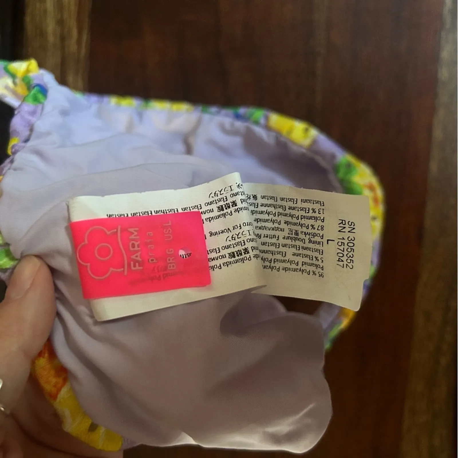 FARM RIO Lemon Dream Low Rise‎ Bikini Bottom Swim Bathing Suit Floral NEW Size L - Image 6