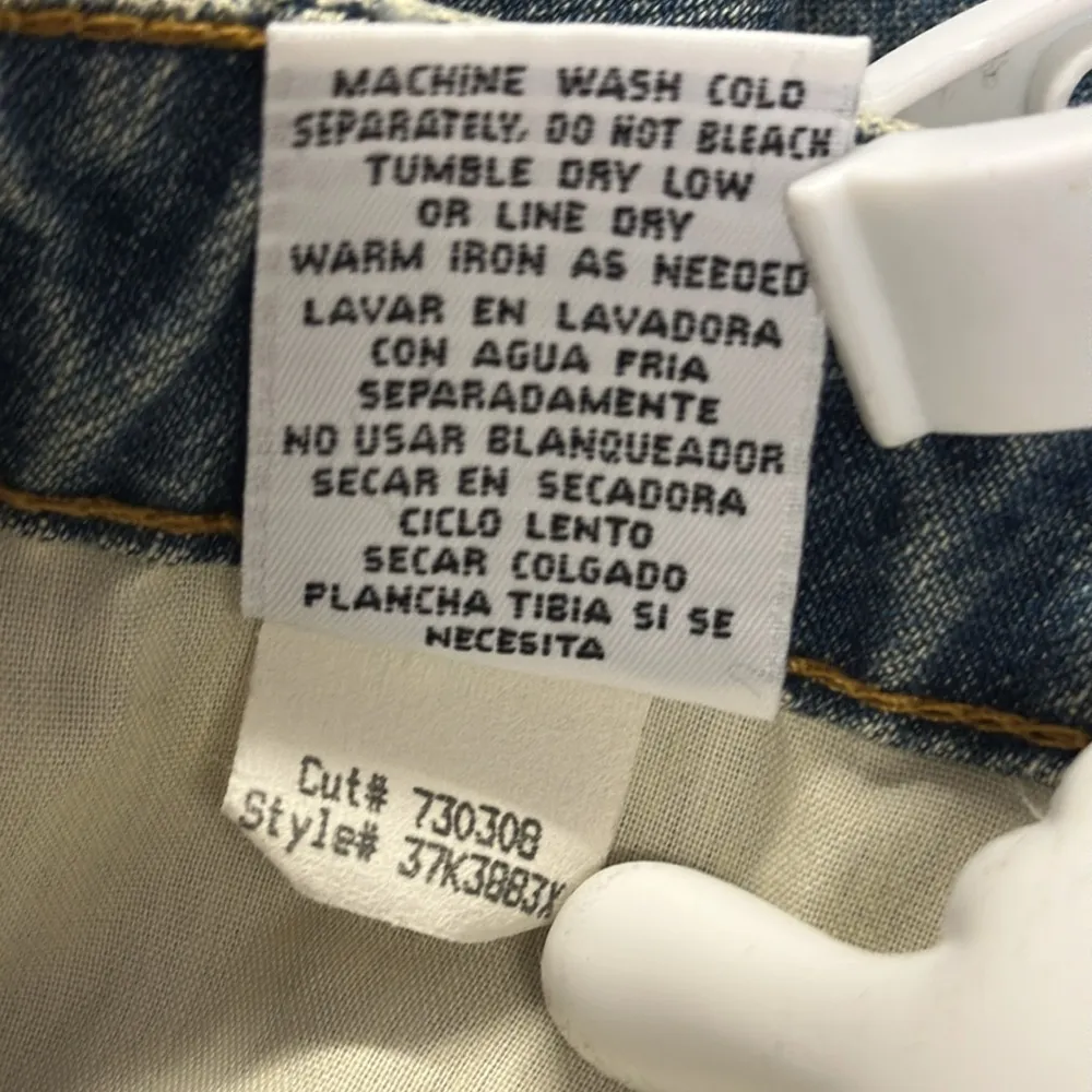 Vintage Cotton Lei Hidden Button Fly Denim Back Slit Blue Jean Skirt Juniors 11 Size undefined - Image 9