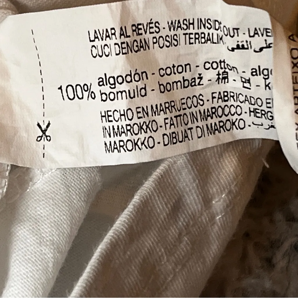 Zara White ruffled Top Size S 100% Cotton - Image 6