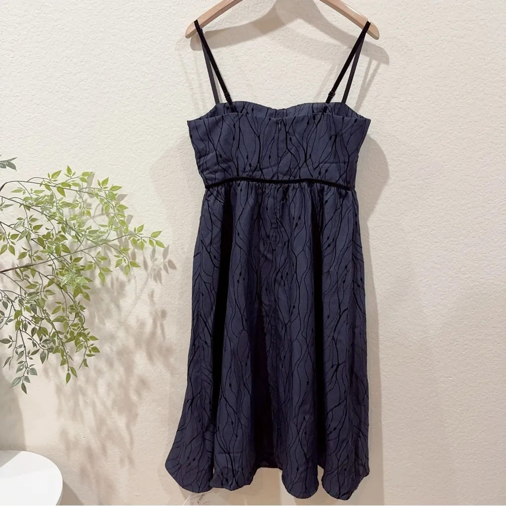 J.ING Jing Navy Bodice Midi Dress with Velvet Straps Size L NWT Blue Size L - Image 6