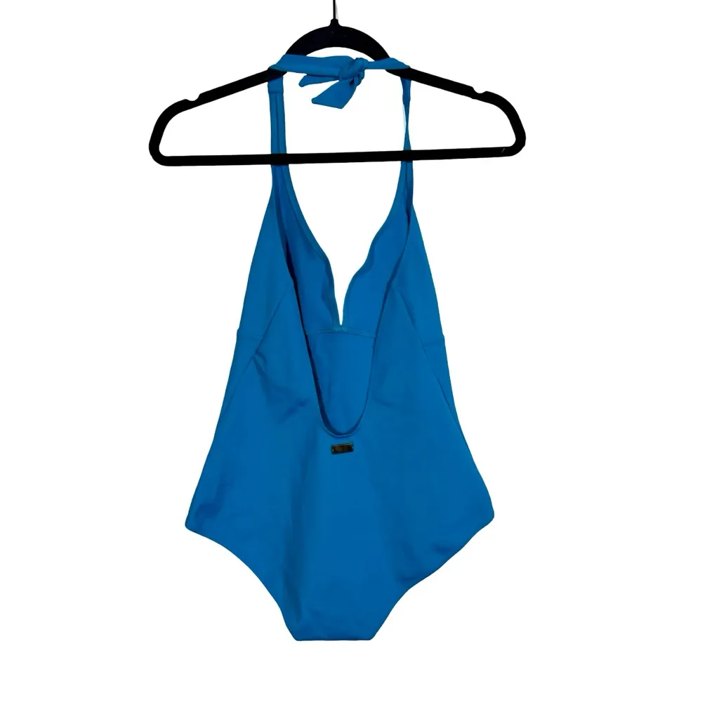NWT Vilebrequin Solid Water Fames Deep V Halter Swimsuit in Seychelles Turquoise Blue Size XL - Image 7