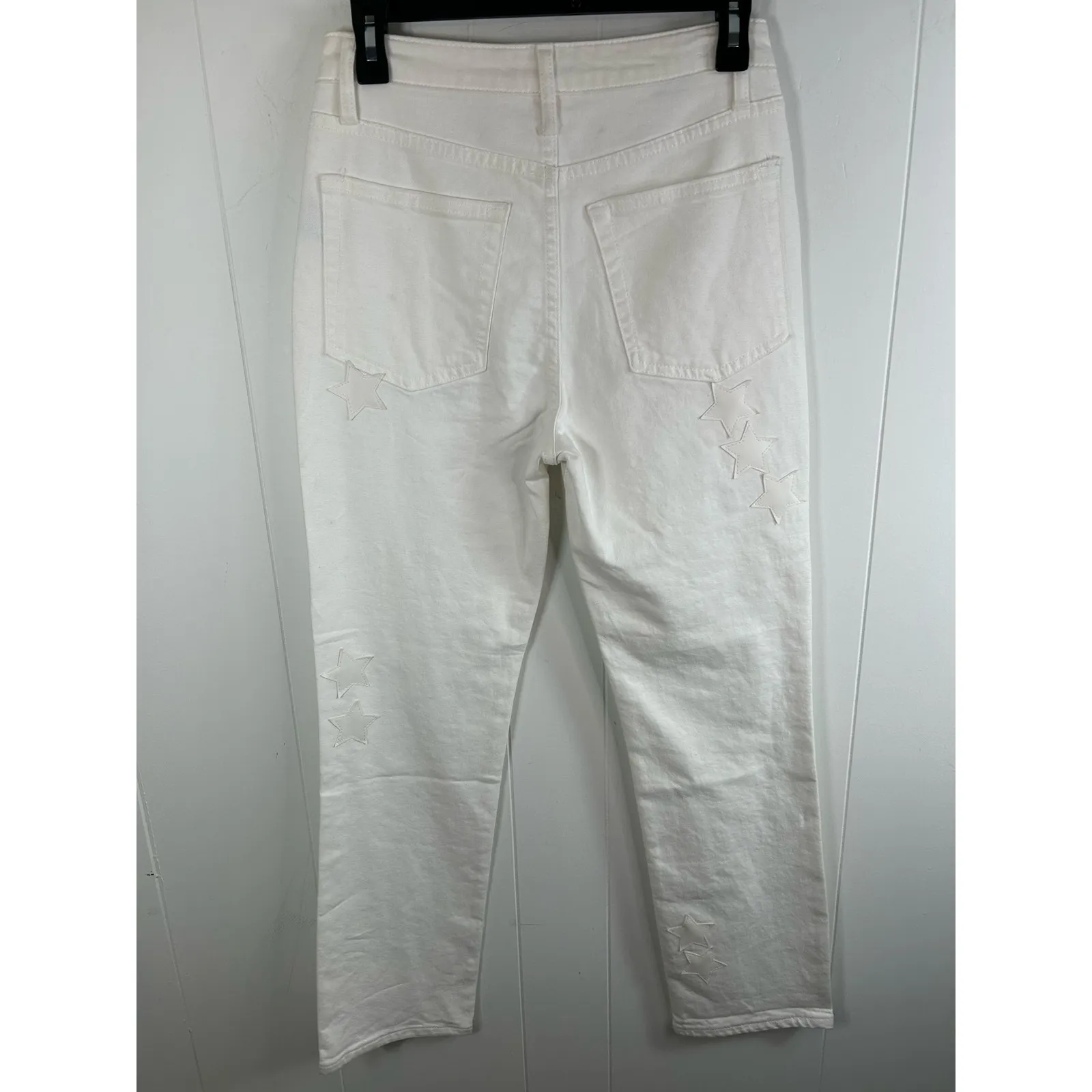 Juicy Couture Venice Stars Straight Leg Jeans White Size 26 NWOT - Image 5