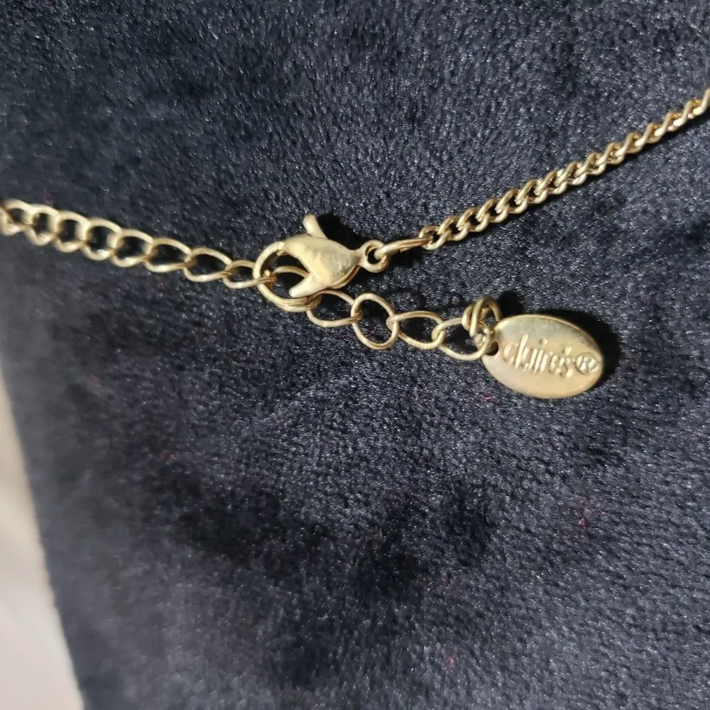 Claire's Womens White Floral Beaded Fashion Statement Necklace Orange - Image 6