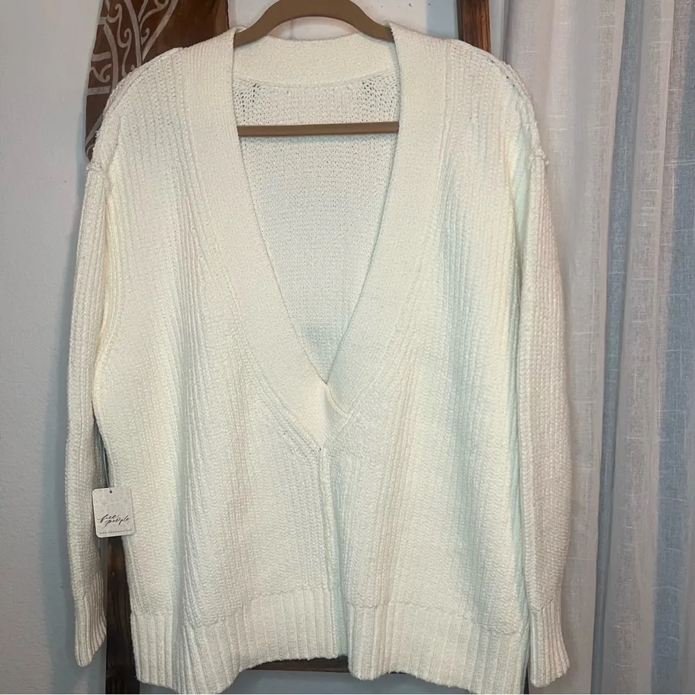 We The Free Still A Fan Pullover V Neck Reversible Sweater Size S - Image 7