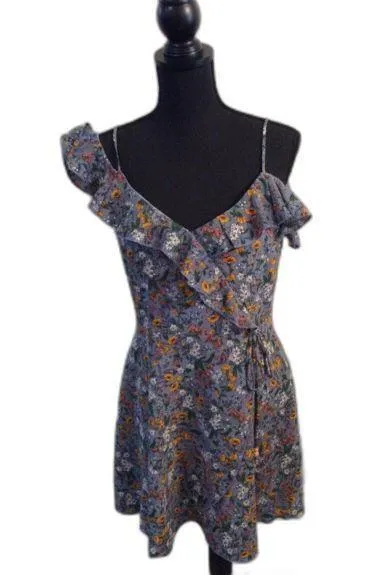 Floral Off Shoulder Mini Dress Blue size 9/10 Teeze Me Girly romantic - Image 1