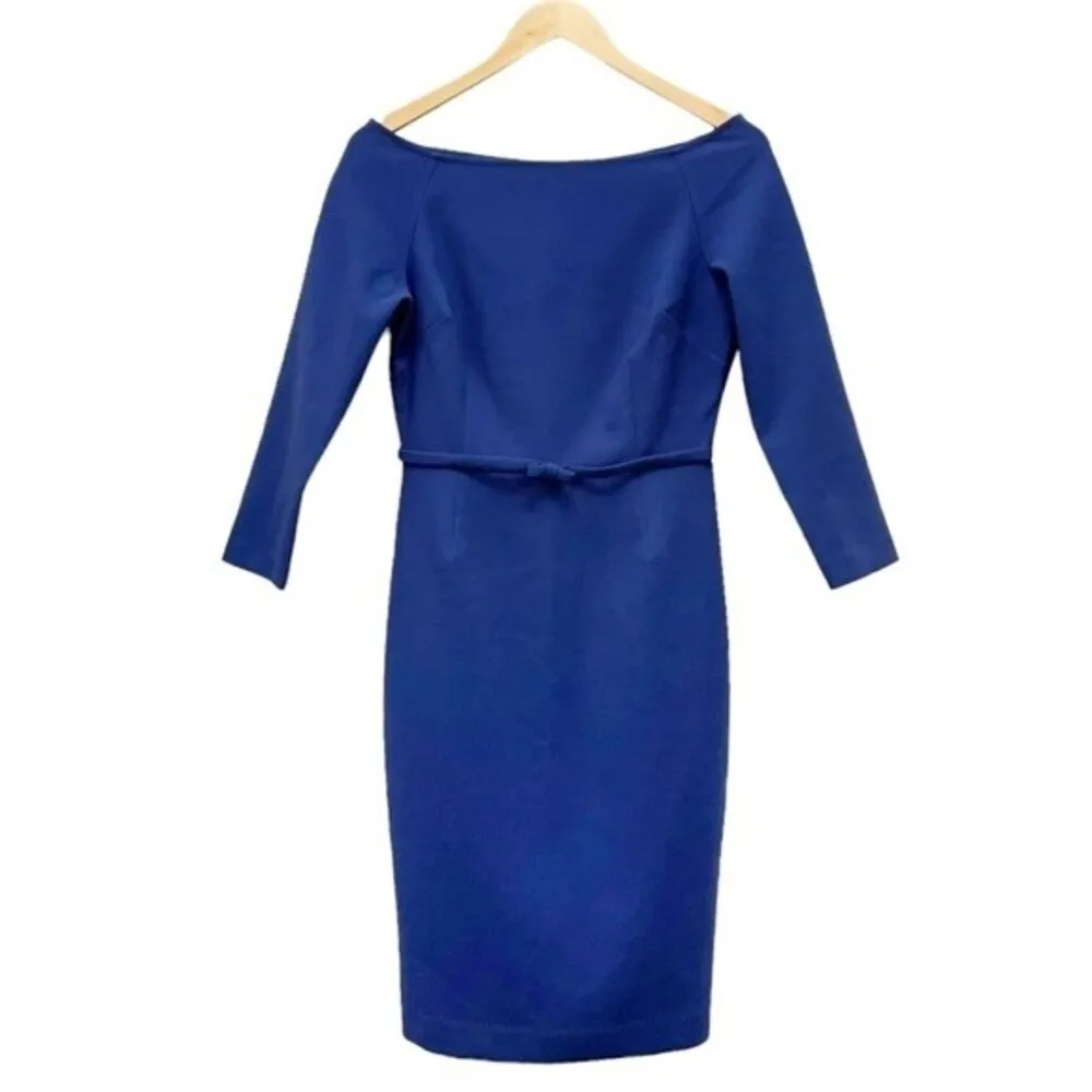 LIKELY Duchess Dress Royal Blue OTS Off The Shoulder Bodycon Midi Women’s Size 6 - Image 2