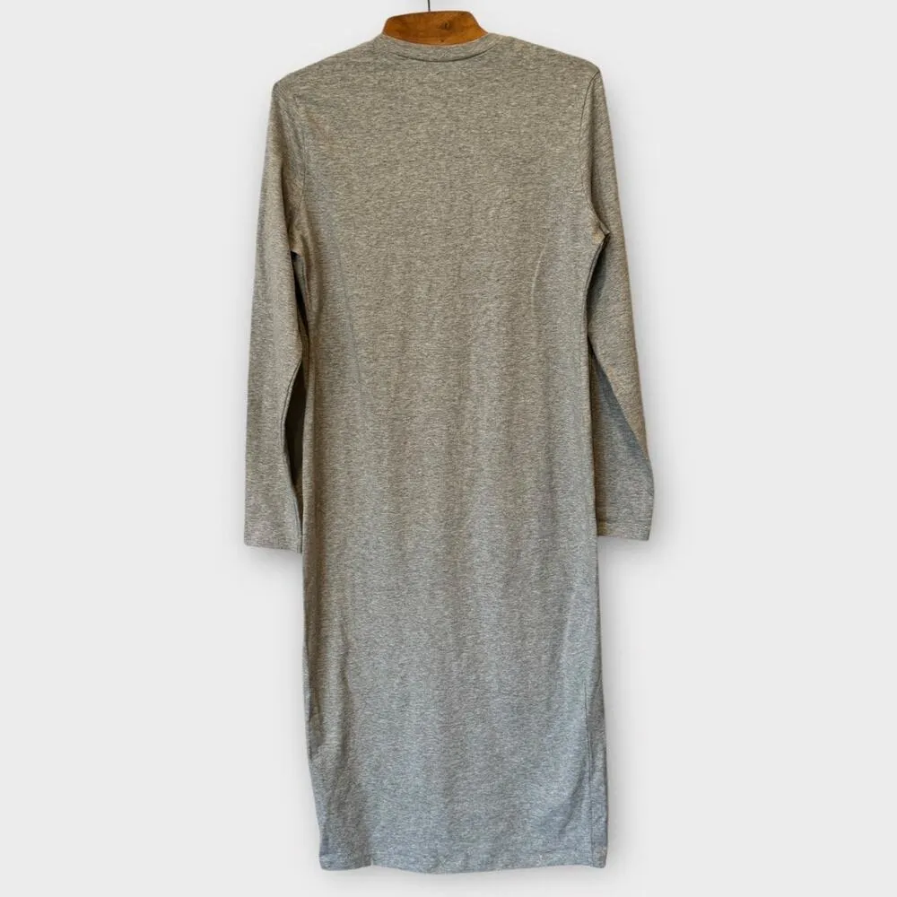 Reformation Stein Long Sleeve Henley Midi T Shirt Dress Size Large - Image 2