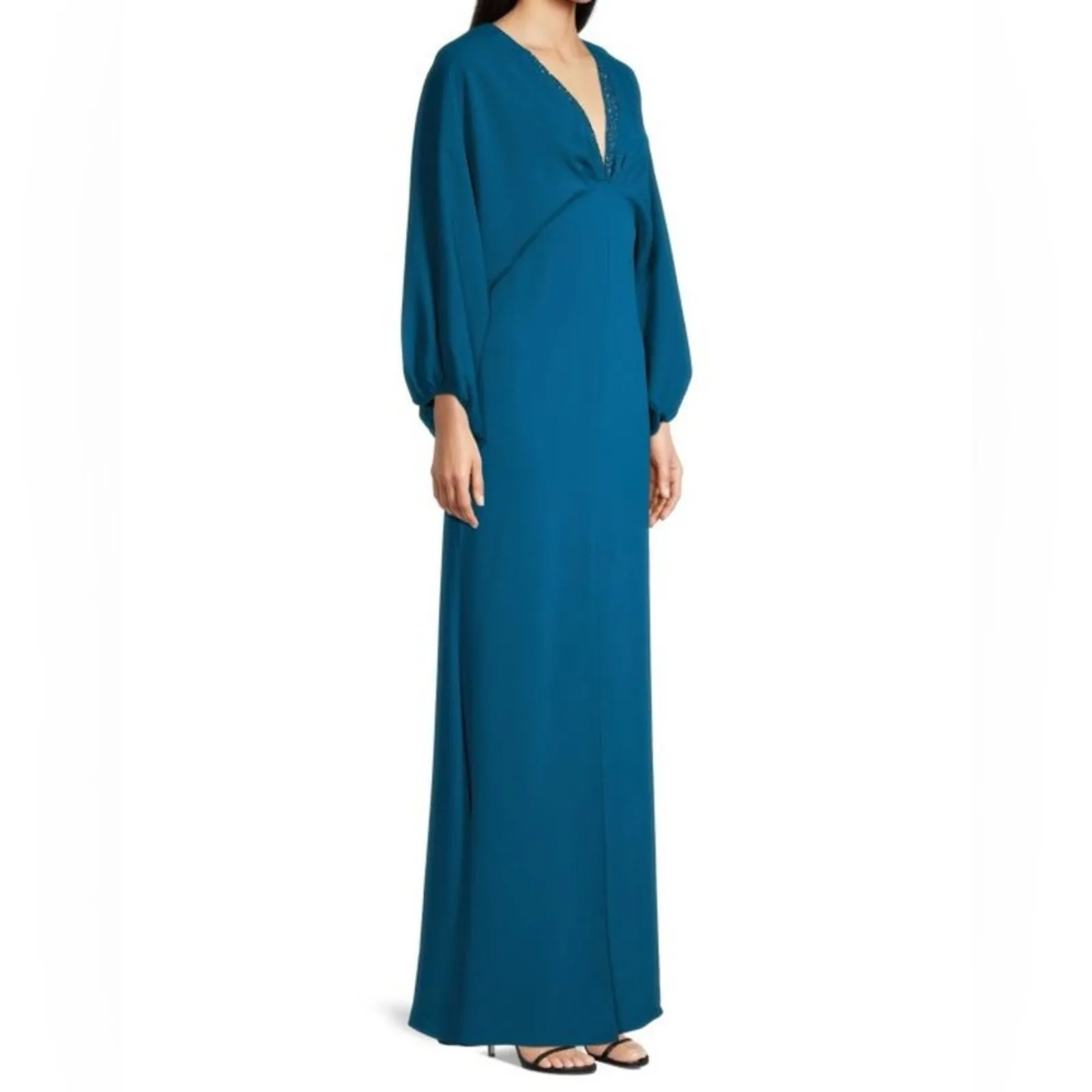 Sachin & Babi Gabby Bias Cut Beaded Gown Teal Women’s Sz 10 NWT - Image 3