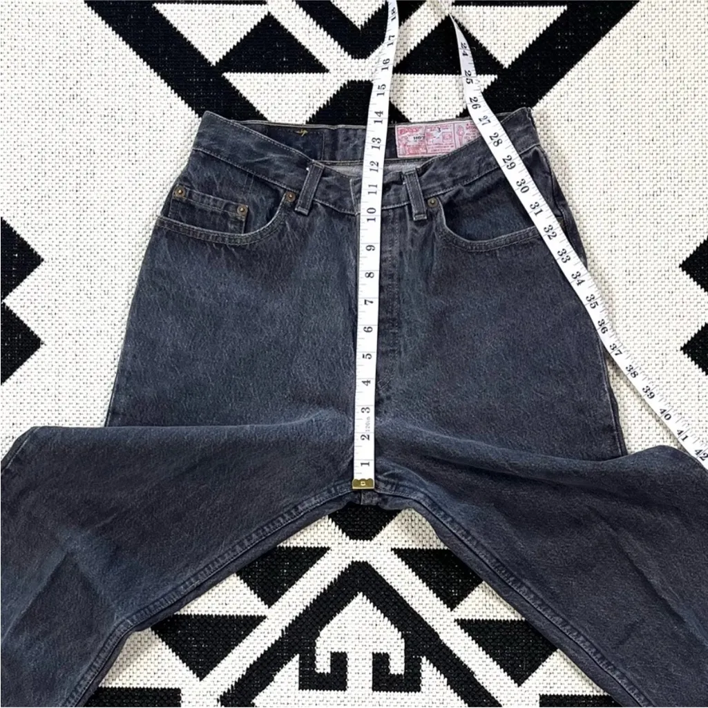 Vintage Levi's 80s 901 Ultra High Rise Jeans in Stonewash Gray Black - Image 4