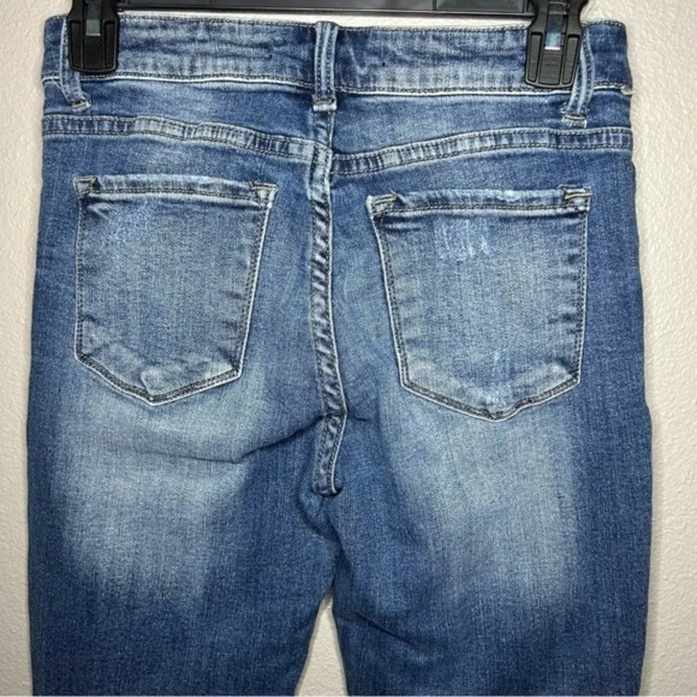 Kancan Valerie mid rise ankle frayed hem skinny stretch jeans women's size 27 - Image 7