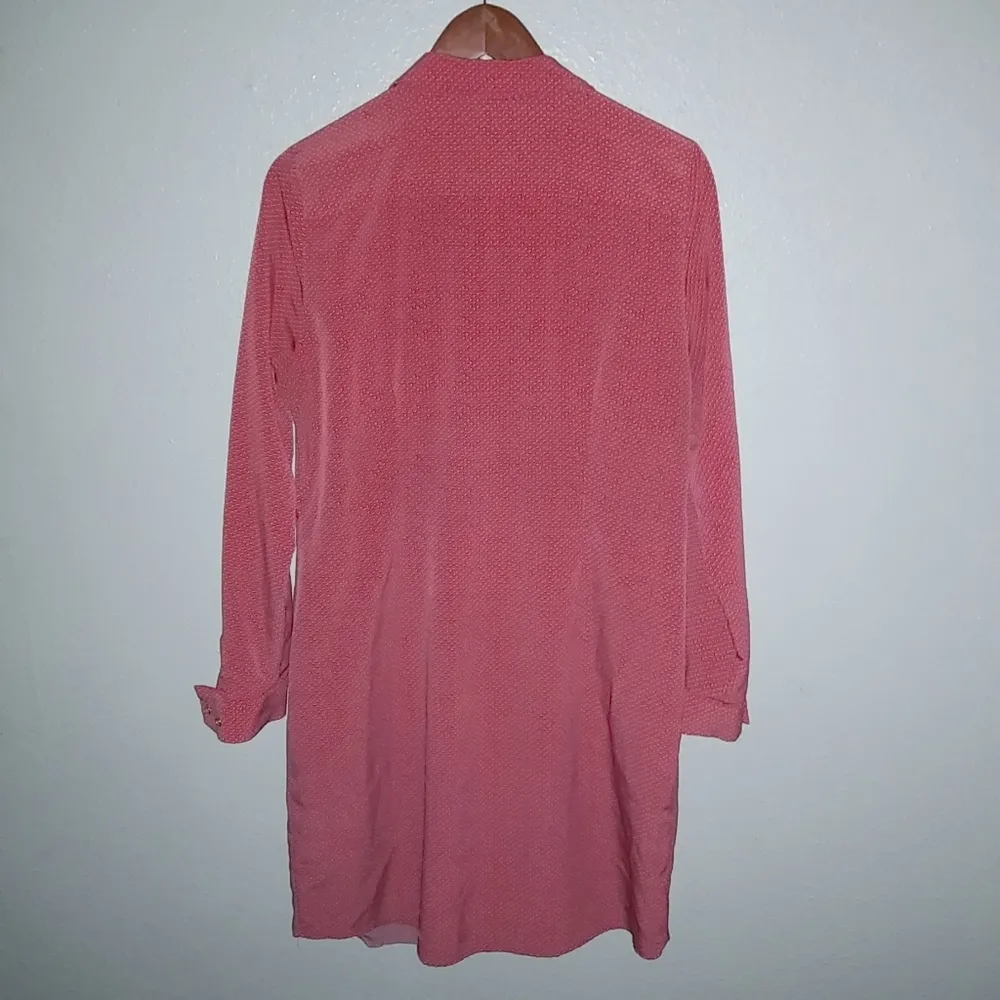 The Limited Ashton XL Long Sleeved Diamond Pattern Pocketed Coral Shirt Dress - Image 13