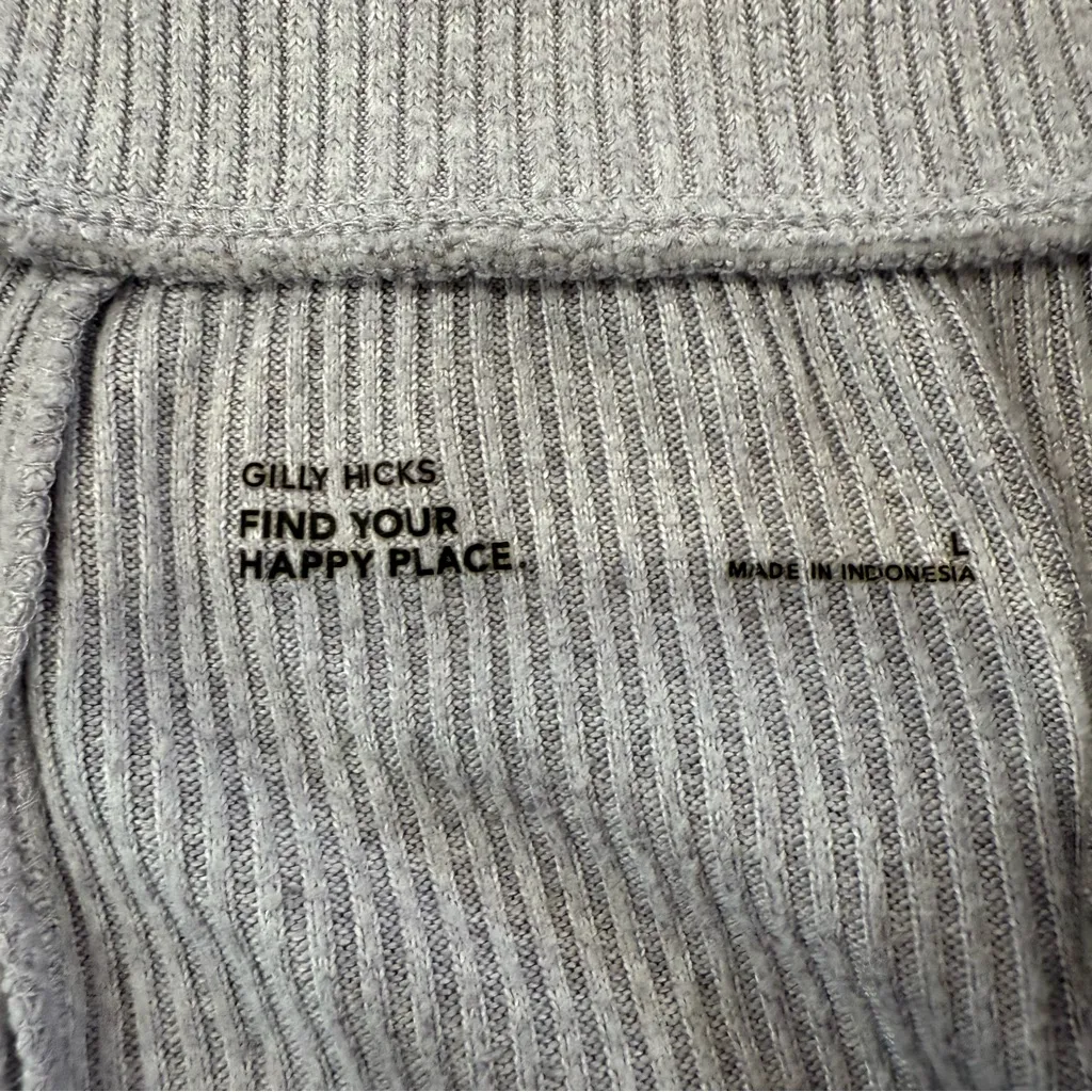 Hollister Gilly Hicks Cozy Ribbed Lounge Shorts Women’s Large Gray/Blue Sleep - Image 4