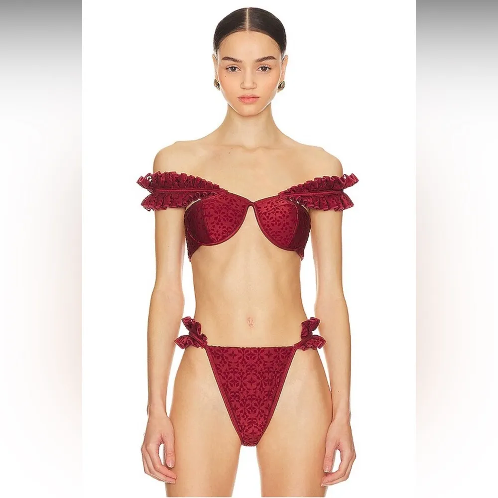 Andrea Iyamah Mulan multi way Bikini set in wine size medium - Image 2