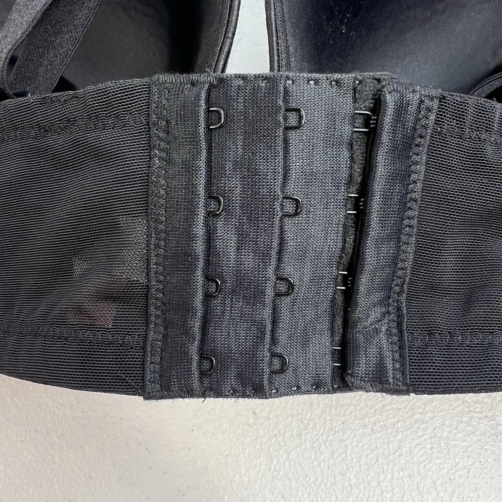 Cacique 44B Satin Full Coverage Bra Black Underwire Multiway Adjustable Straps - Image 8