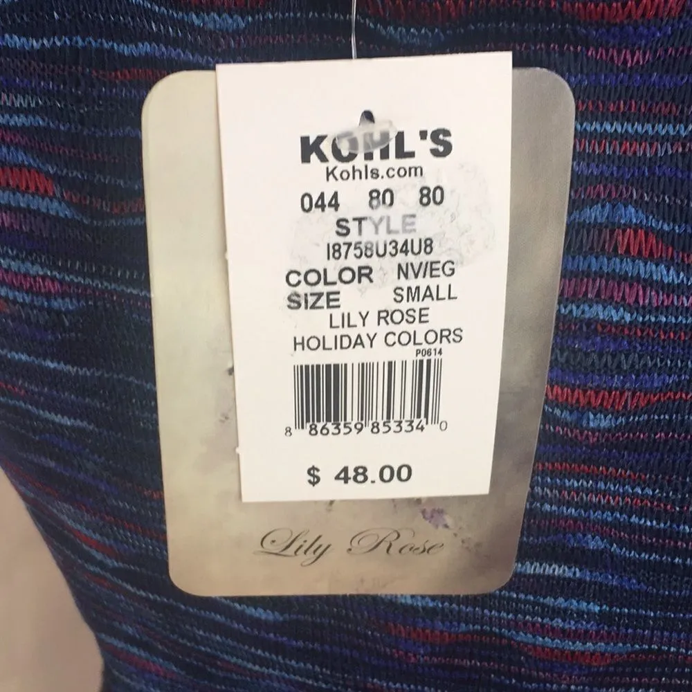 Lily Rose cap sleeve blue belted dress Size Small, NWT - Image 4