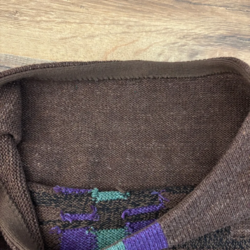 Lauren Ralph Lauren Southwestern Print Aztec Knit Sweater Y2K Vintage Women’s Brown - Image 5