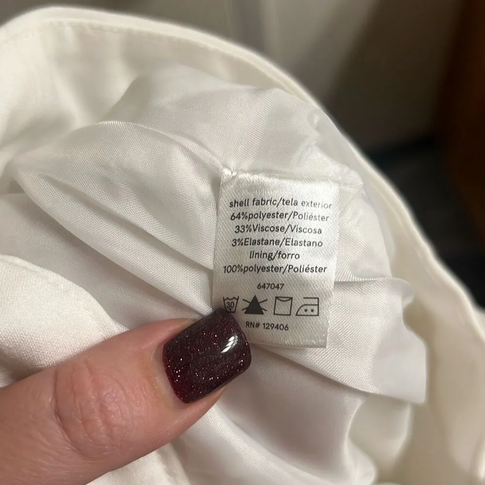 Venus ✨ White High Waisted Flat Front Sz 6 Pants with Pleats✨ - Image 10