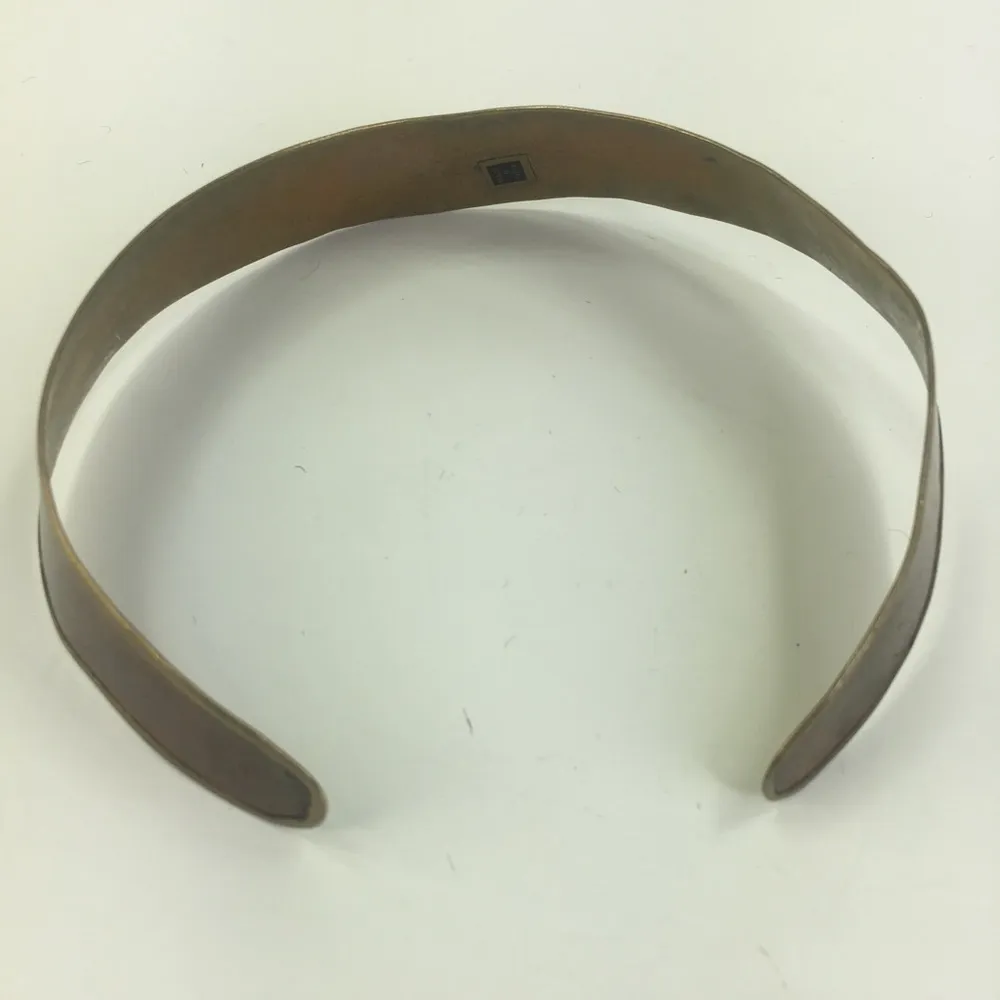 Vintage brass copper cuff woven India - Image 5