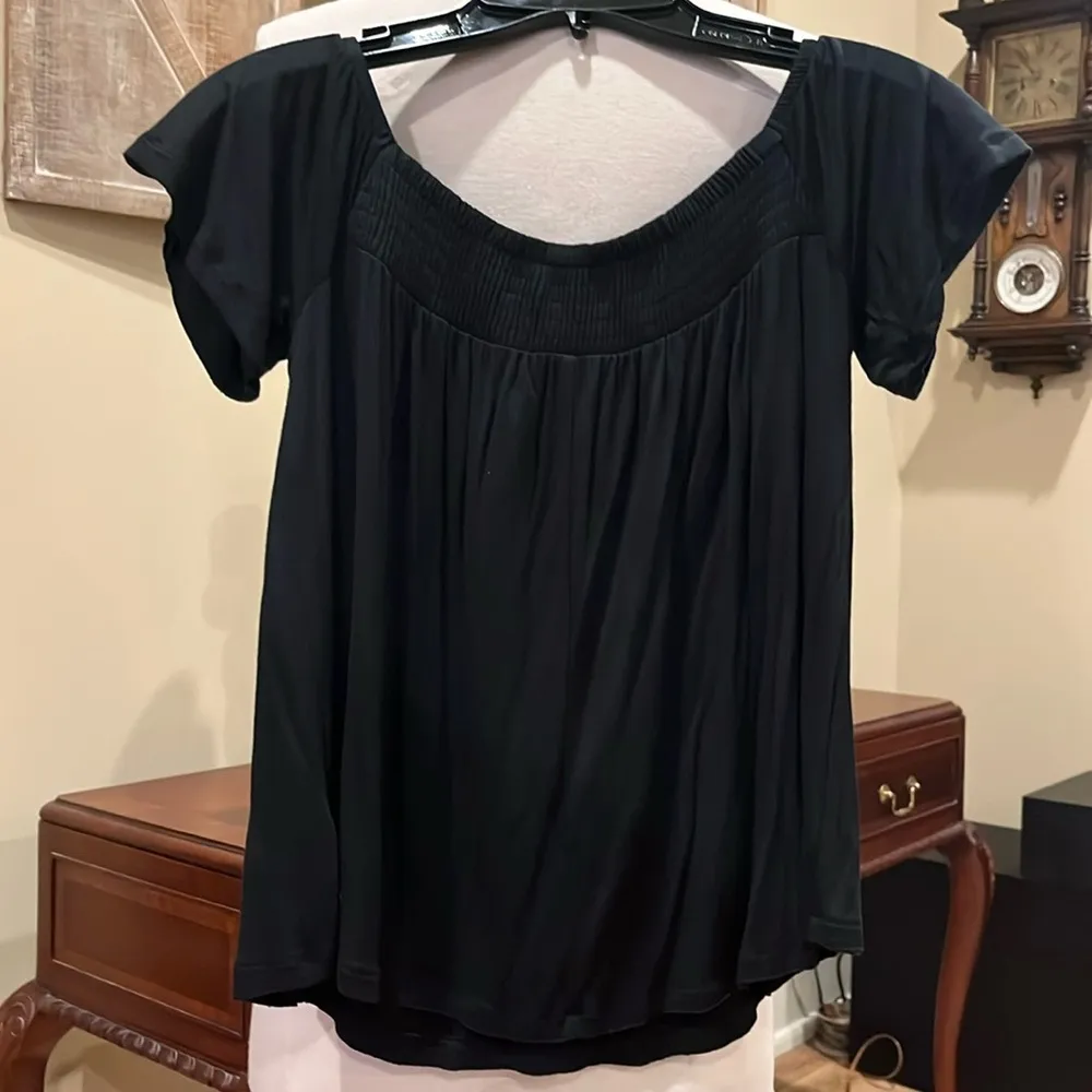Navy Blue Peasant Flowy Top - Image 6