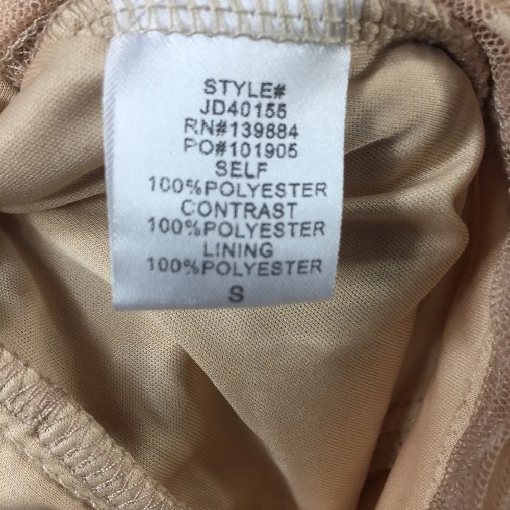 Miss Lola Mini Dress Polka Dot Sheer Sleeve Ruched S - Image 8