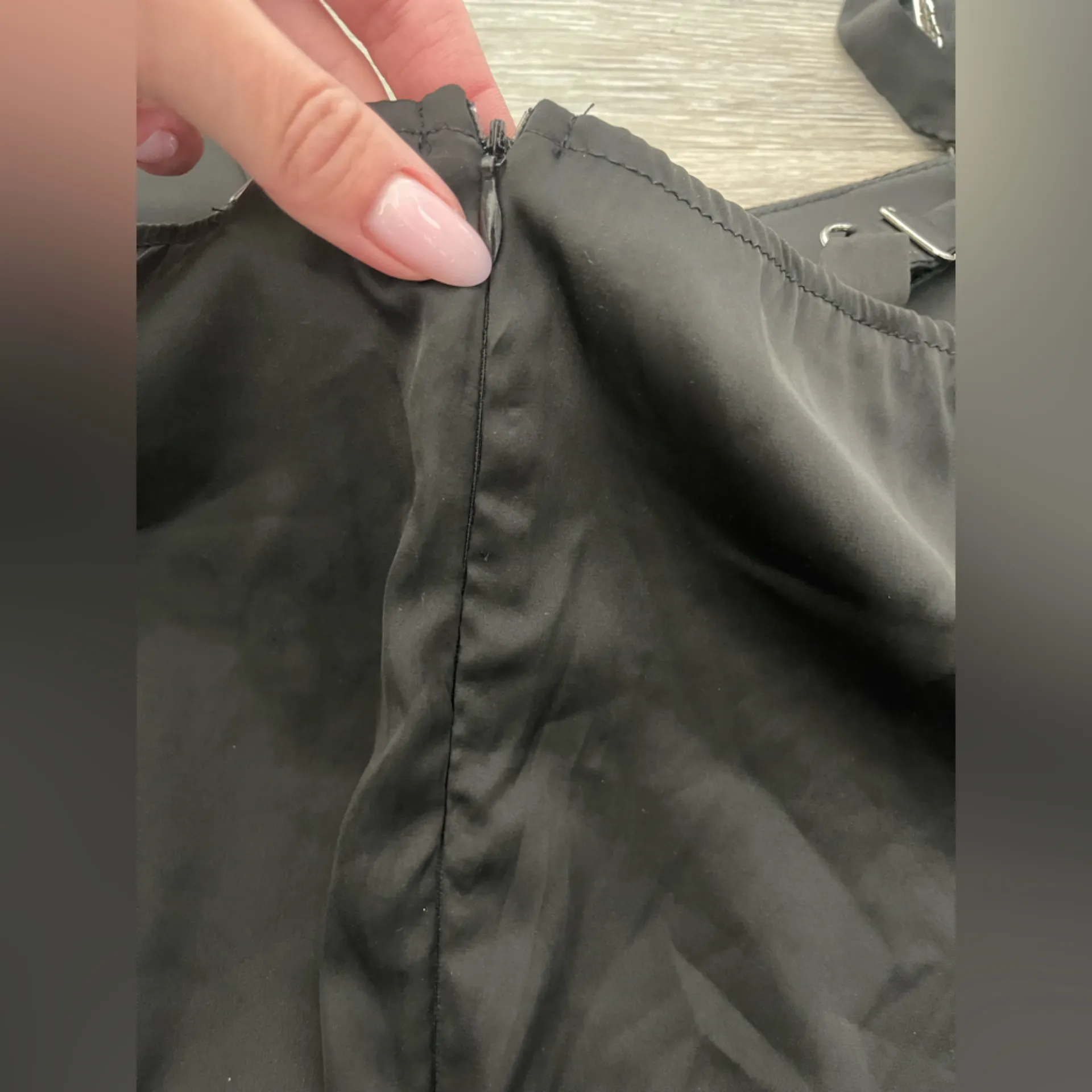 PLT BLACK SATIN RHINESTONE STRAPS BODY US4 - Image 9