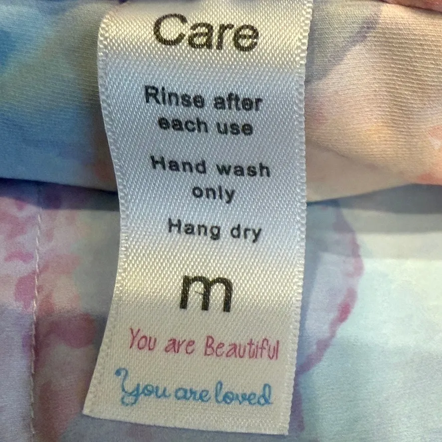 Rad Swim Betsy medium smocked ruffle tankini swim top SW2 2964 Blue - Image 4