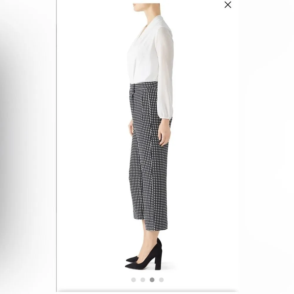 Equipment Bergen 100% Silk Checkered Cropped Pants, EUC, Size 6, MSRP $340 - Image 3