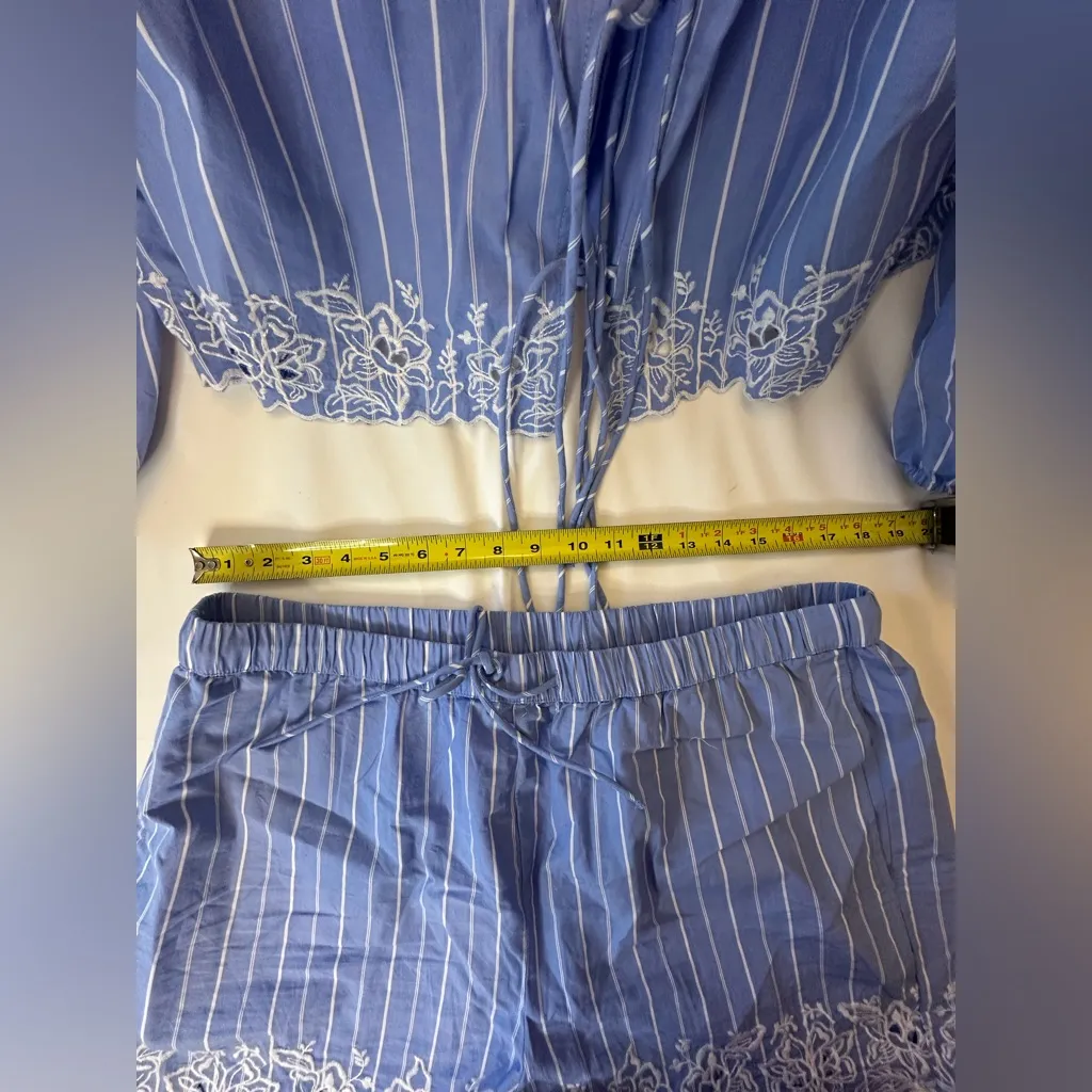 Women's Long Sleeve Eyelet Tie-Front Poplin Blouse - Future Collective 2XL - Image 5