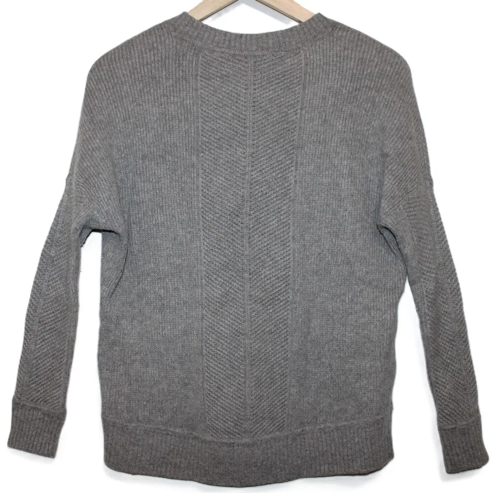 Womens Athleta Gray Knit Wool Cashmere Long Sleeve Crew Neck Sweater Size XXS - Image 2