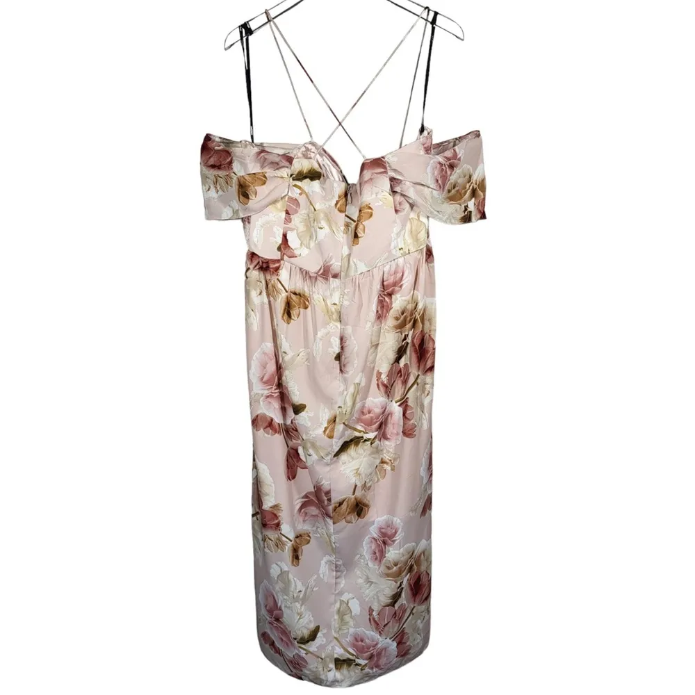 NWT City Chic Floral Print Draped Shoulders Maxi Dress in Petal Rose Pink Rose - Image 12