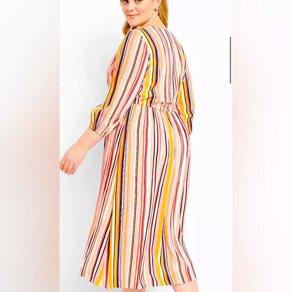 NWT Lane Bryant Button-Front Detail Dress Elastic Waist Womens Size 20 $89 - Image 2