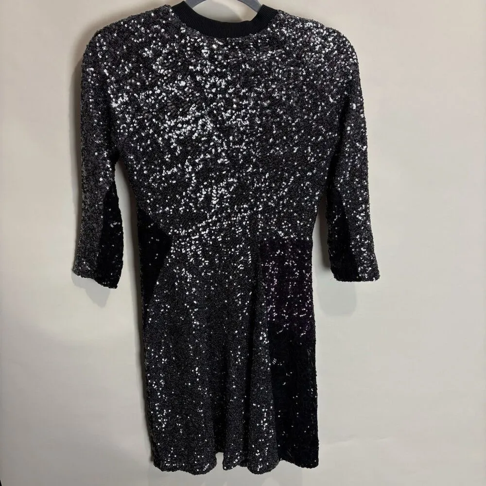 Koche Football Sequin Tee Shirt Dress Women’s 38 / US 6 Glam Sparkle Rocker RtR Silver - Image 13