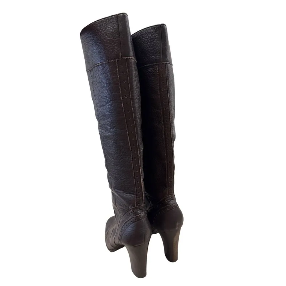 Michael Kors Womens Brown Knee High Leather Riding Boots 10M SKU 7079 - Image 6