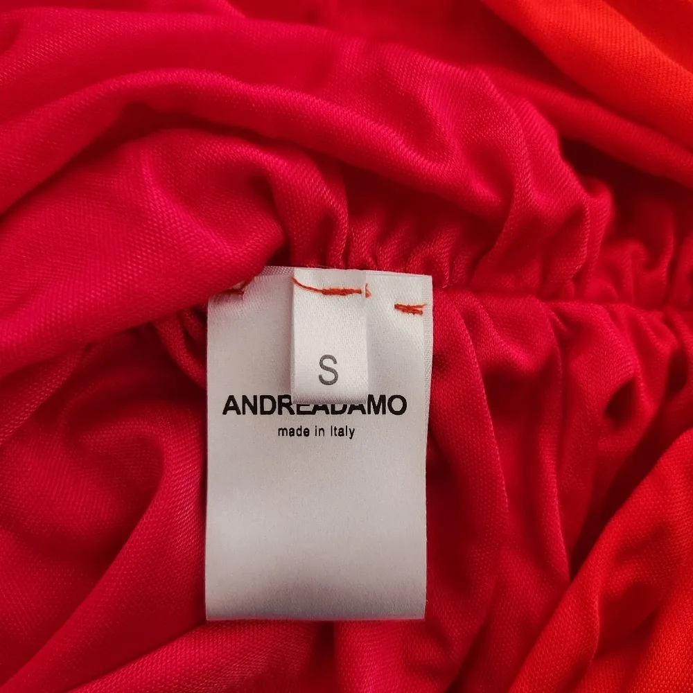 Andreadamo Draped Jersey Mono Shoulder Crop Top in Sex On the Beach Orange Small - Image 12