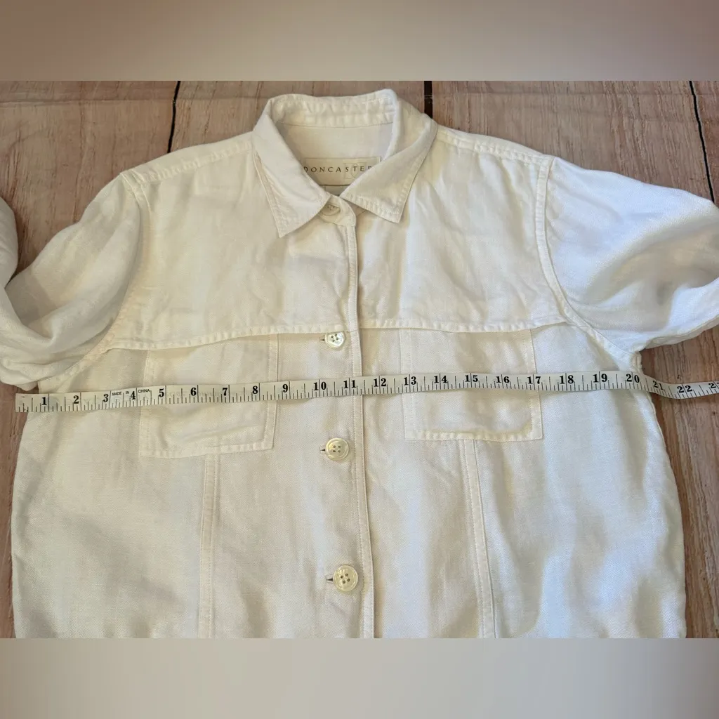 Doncaster Woman’s Size 8 Linen Blazer Jacket White Buttons Lightweight - Image 3