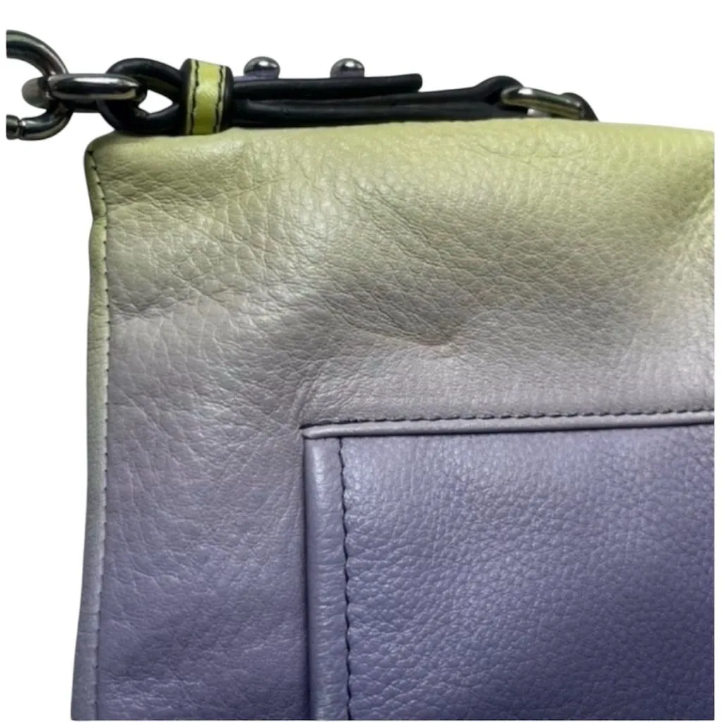 Aimee Kestenberg Crossbody Leather Bag Ombré Purple, Yellow Gray - Image 10