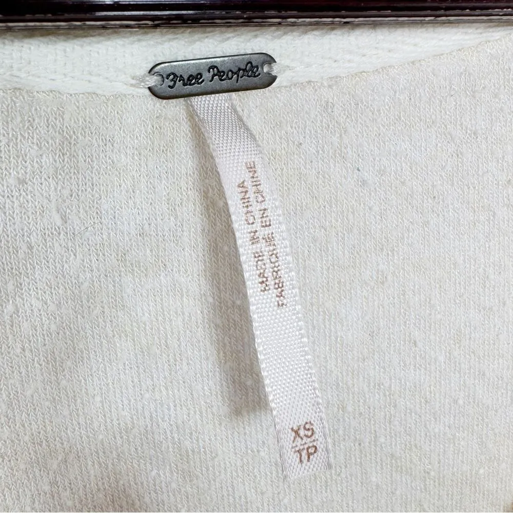 Free People Take‎ It Off Inside Out Raglan Slouchy Sweatshirt Ivory XS - Image 10