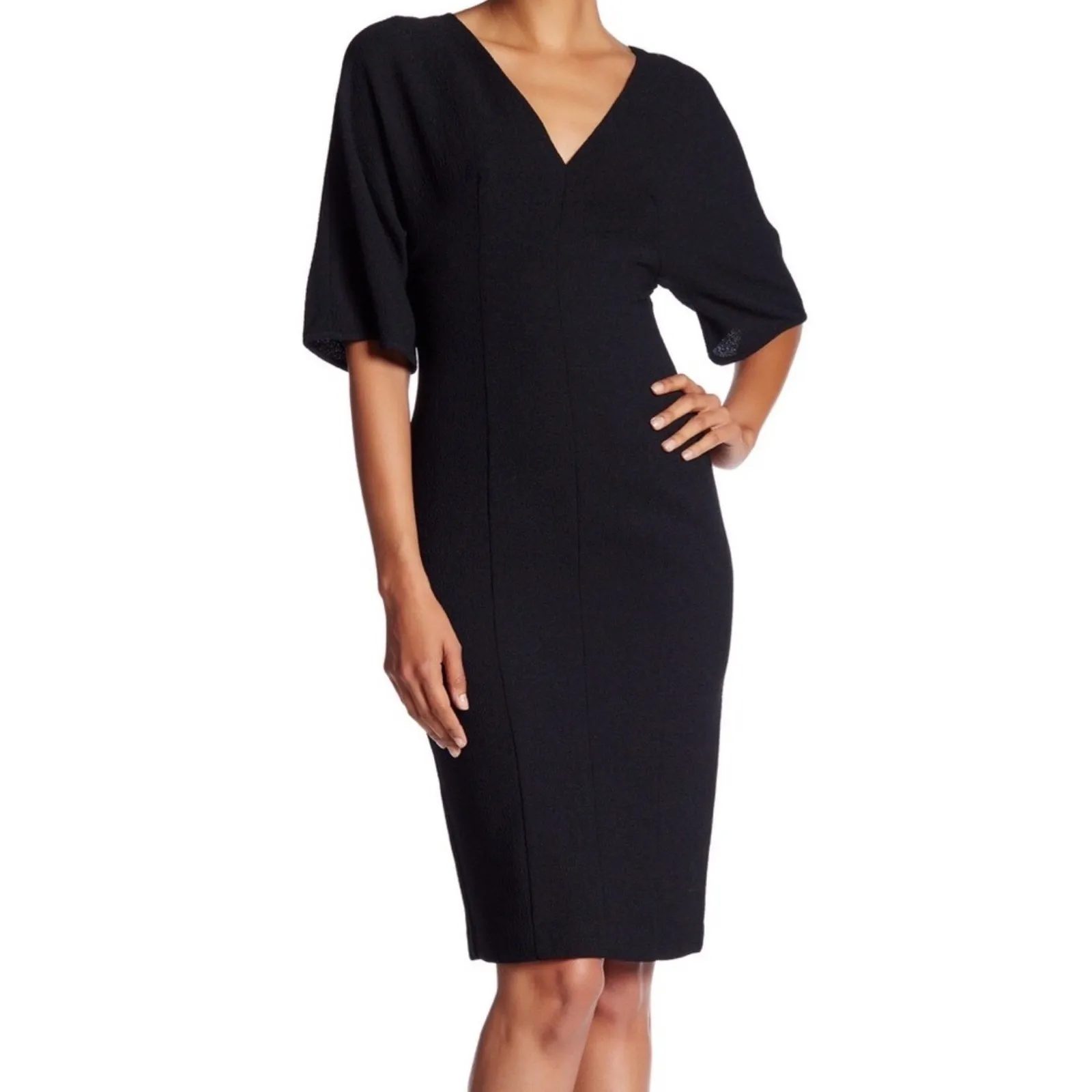 Black Halo V-Neck Sheath Dress - Modern‎ Professional Career Cocktail - Image 5
