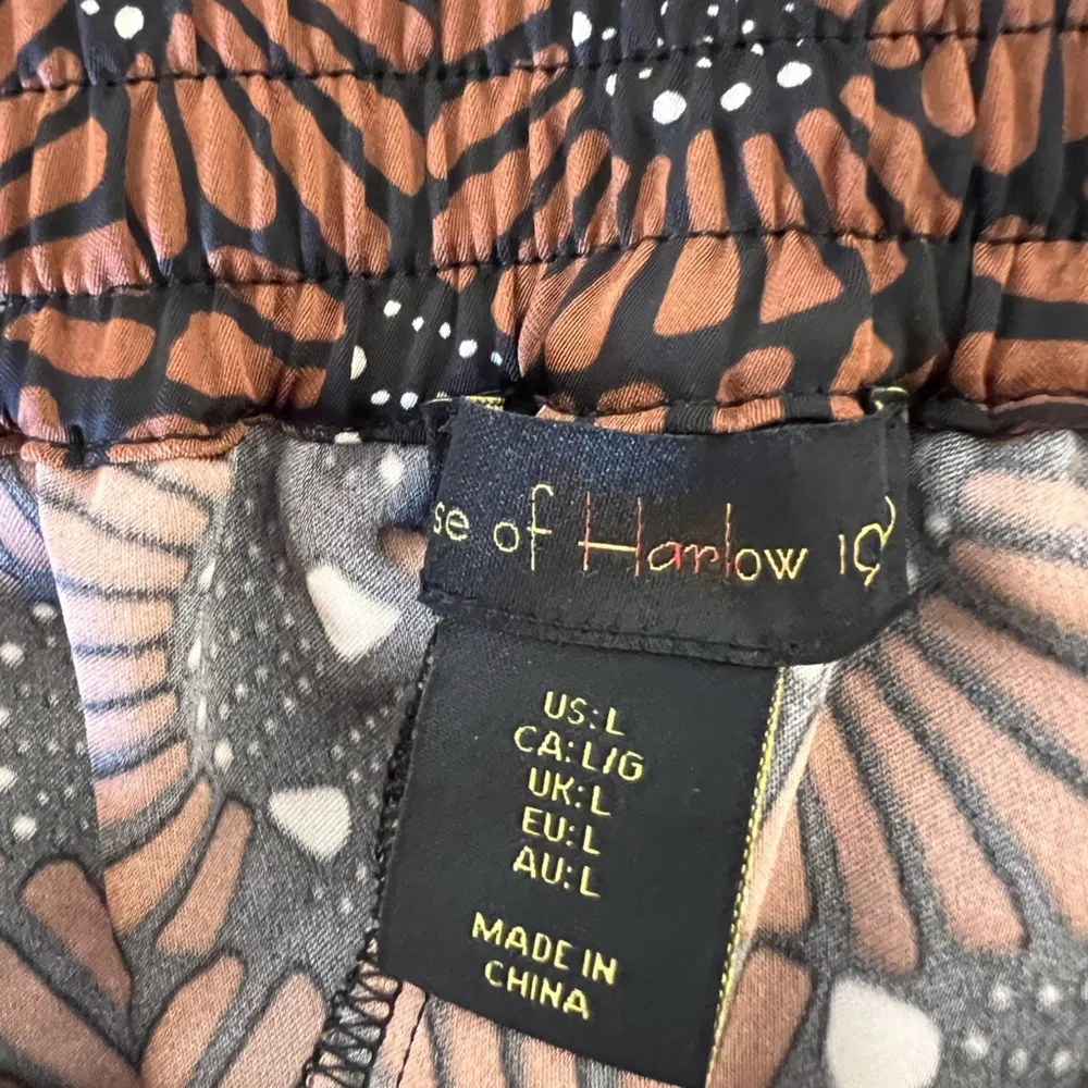 House Of Harlow 1960 Satin Wide Leg Fan Pants Size L - Image 6