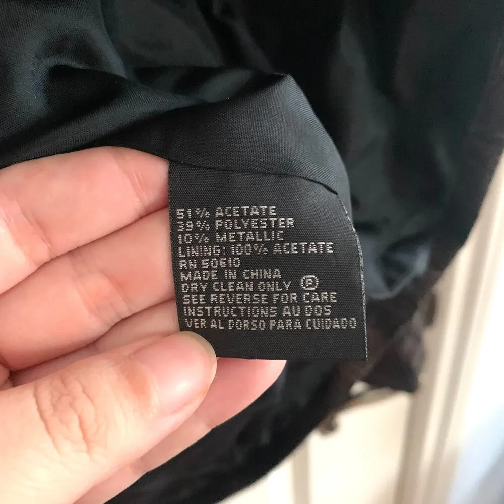 3/$15 Albert Nipon Vintage Jacquard Metallic Textured Blazer Suit Jacket Brown Size 6P - Image 9