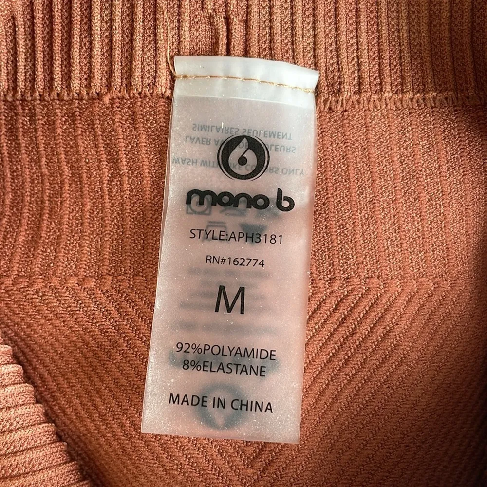 Mono B Mineral Wash Seamless Legging APH3181 Tan Size M - Image 3